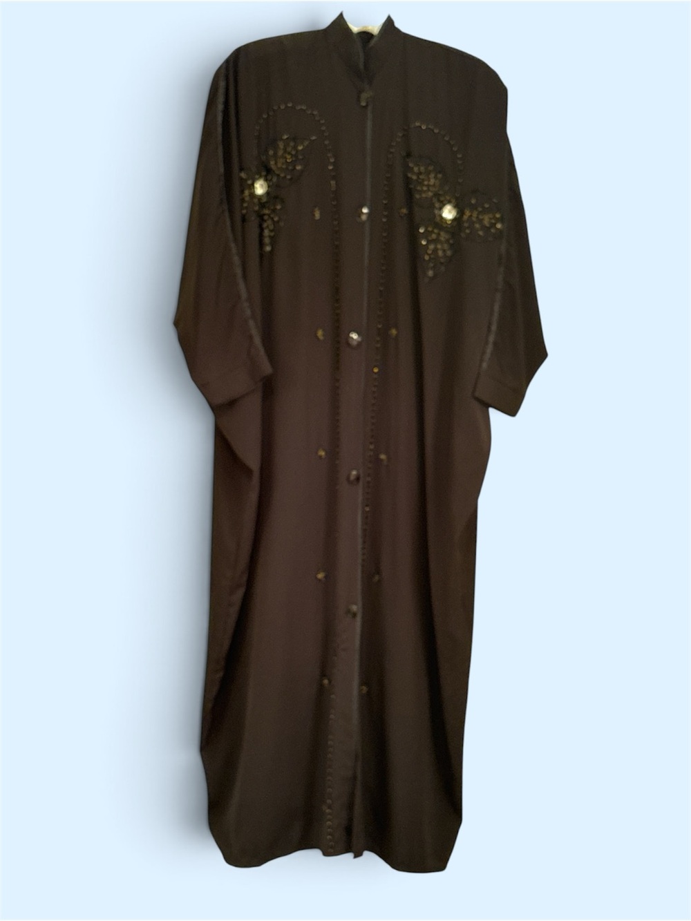 Women's Long Embellished Black Abaya